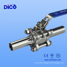 Sanitary Grade Extended Weld 3PC Ball Valve